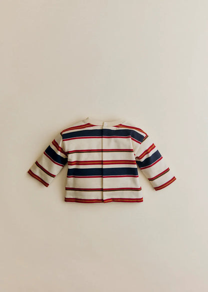 Burgundy Navy Ecru Stripe