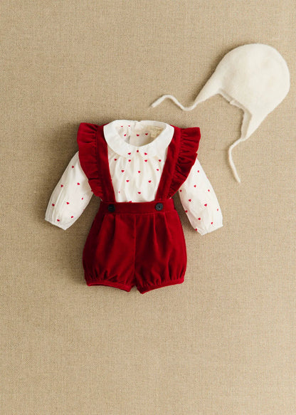 White with Red Embroidery
