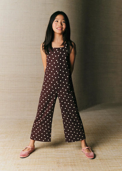Ecru Polka Dots on Chocolate Print